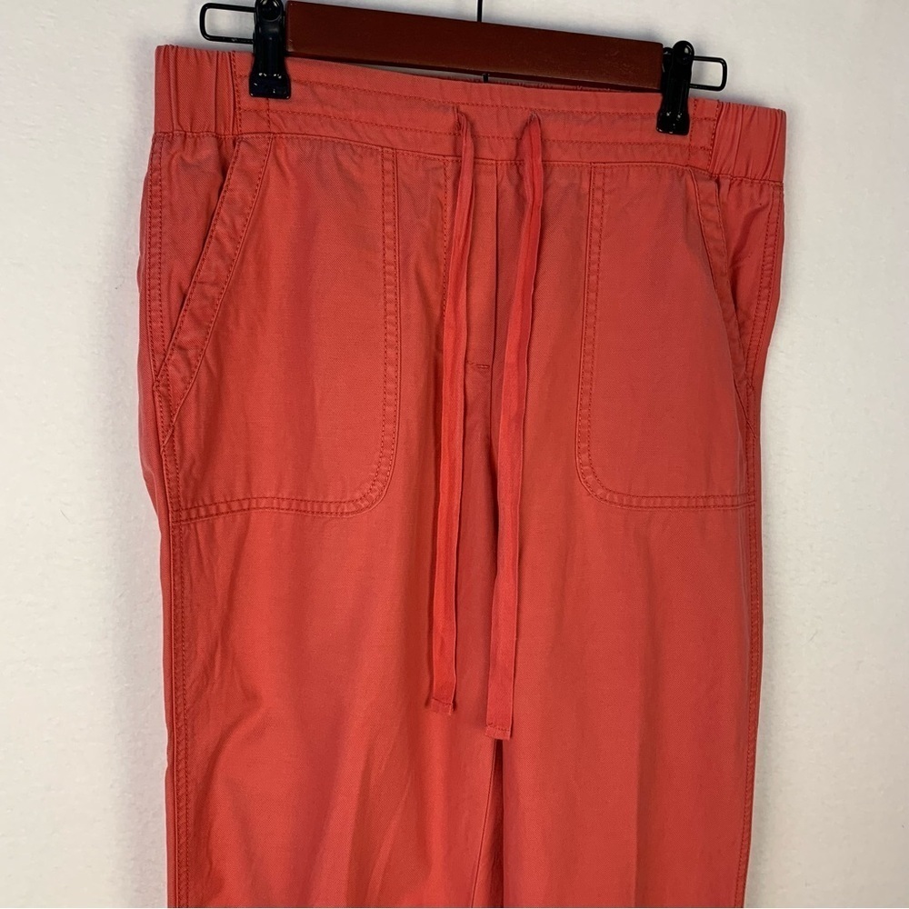 Talbots Red Cropped Pull On Drawstring Pants - Picture 2 of 7